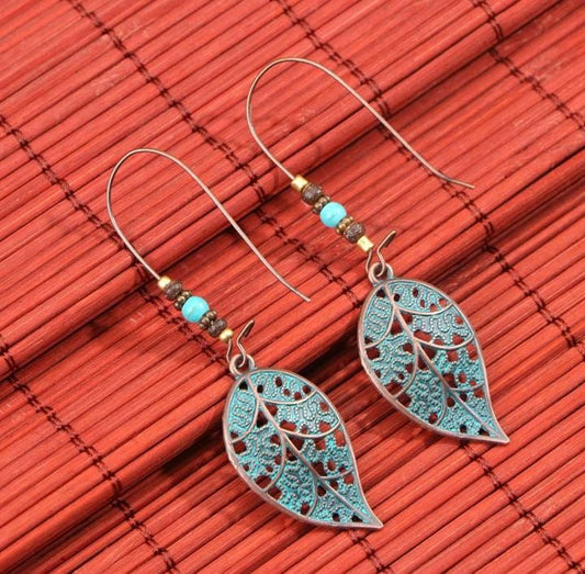 Aretes vintage hoja calada