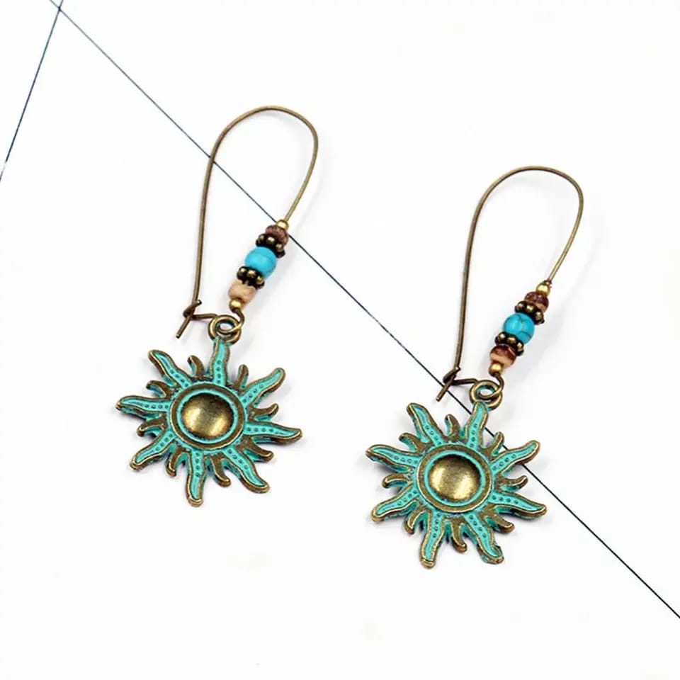 Aretes con abalorios de girasol