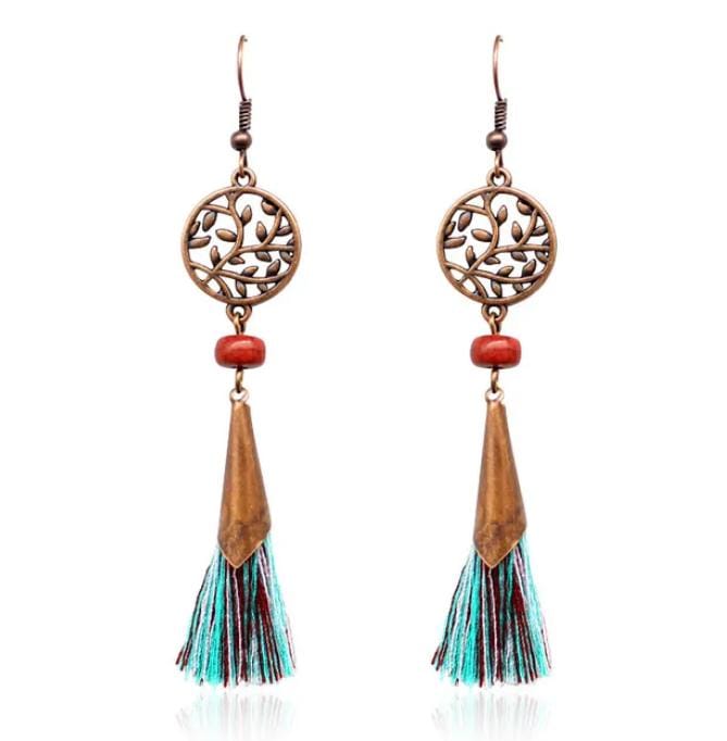 Aretes antiguos jhumka bronce