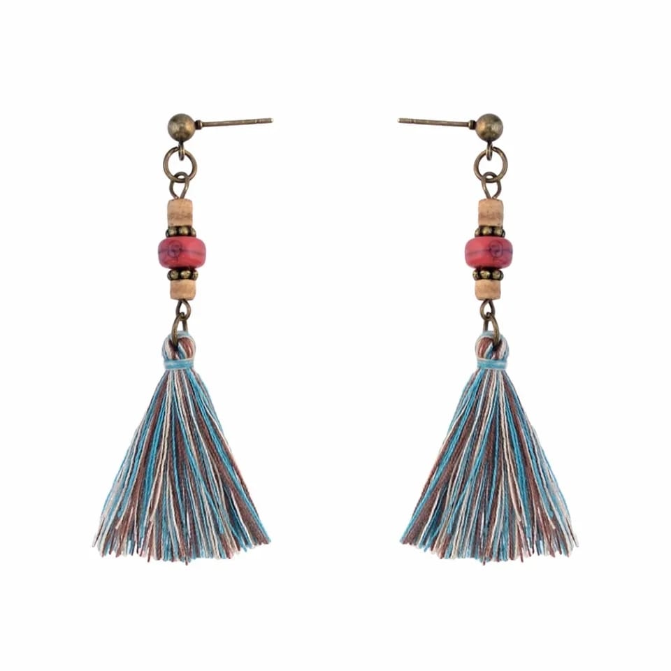 Aretes retro de hilo bohemio