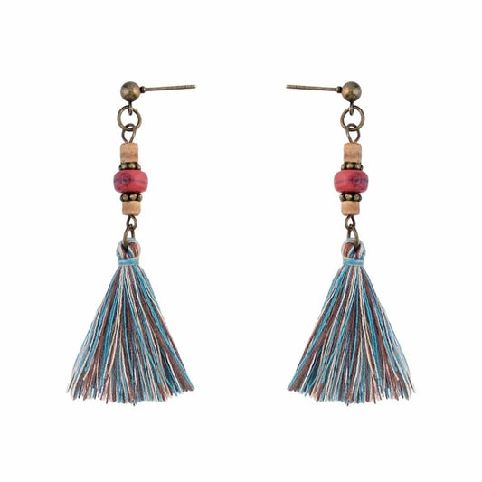 Aretes retro de hilo bohemio